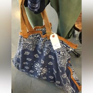 NWOT Handmade RTH Tote Bandana Bag Blue Unisex